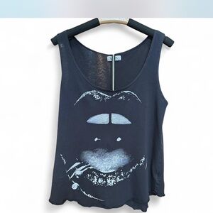 Lauren Moshi Black Graphic Tank Top